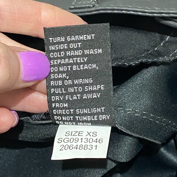 SPORTSGIRL Womens Size XS Dark Grey Faux Leather Look Biker Skinny Pants - Picture 10 of 14